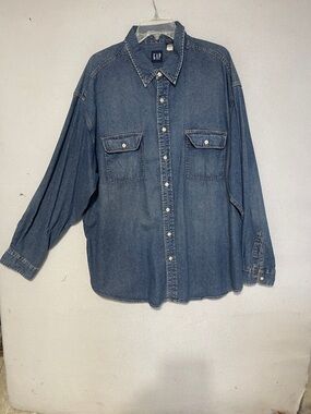 GAP Men’s Jean Shirt Size XXL Button Up Long Sleeve